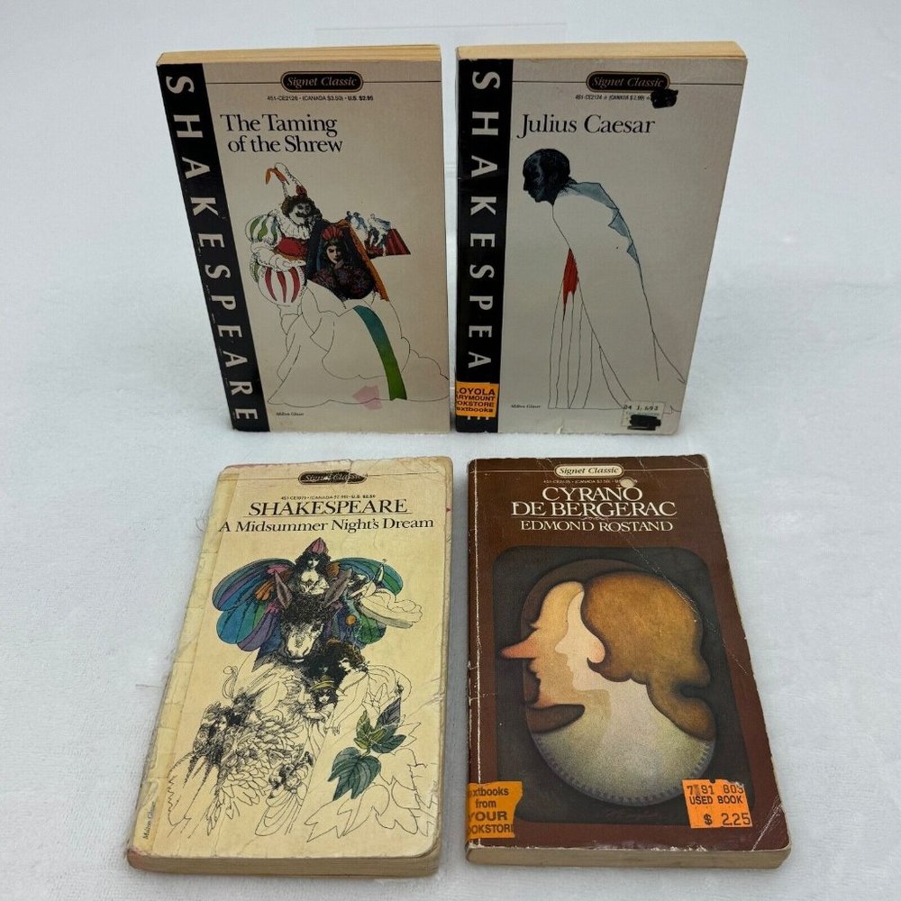 Lot of 4 Vintage Signet Classic Plays William Shakespeare & Edmond Rostand